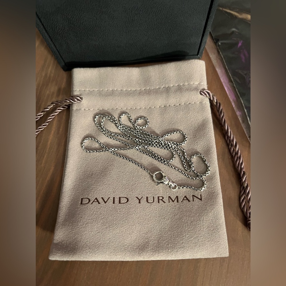 David Yurman 24 inch Sterling Silver round box chain 1.7 mm
